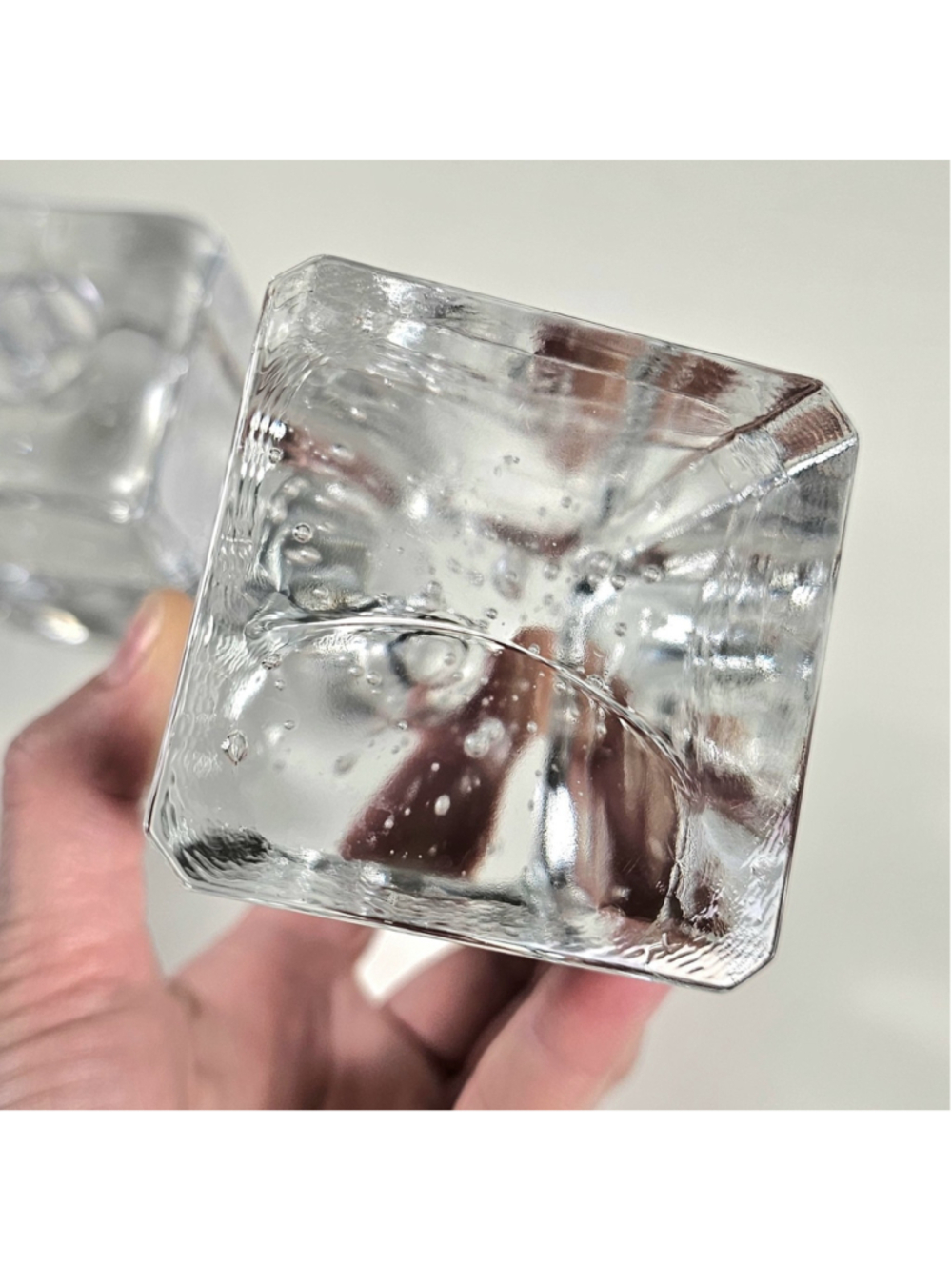VTG Pair Iittala Finland Arkipelago Glass Candle Holders Timo Sarpaneva Ice MCM - Picture 8 of 10